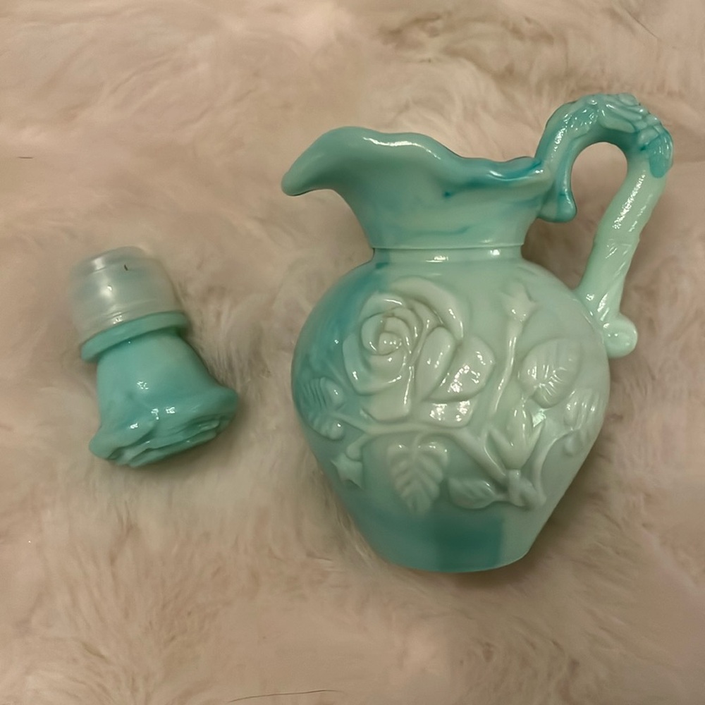 AVON teal perfume vase